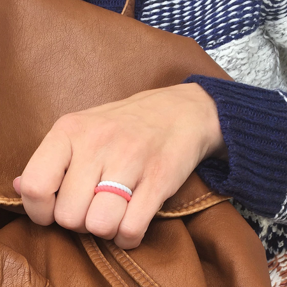 Braided stackable 2025 silicone ring